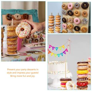 ULTECHNOVO 10pcs Donut Display Stand Kids Snacks Clear Stand Macaron Stand Snacks for Donut Holder Donut Board Display Shelves Doughnut Display Holder Wedding Shelf Baby Wooden