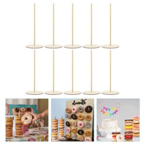 ULTECHNOVO 10pcs Donut Display Stand Kids Snacks Clear Stand Macaron Stand Snacks for Donut Holder Donut Board Display Shelves Doughnut Display Holder Wedding Shelf Baby Wooden