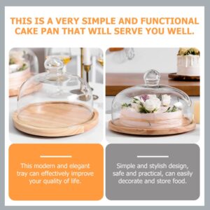 1pc Cake Tray Dessert Display Stand Cake Serving Plate with lid Party Treat Stand Glass Cake Dome Appetizer Serving Tray Cake Storage Tray Wood Vegetable Dinner Plate to Rotate