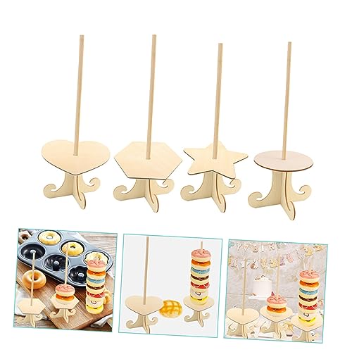 LIFKOME 8 pcs Wooden Donut Stand donut treat stand Doughnuts Stand donut display stand donut tree stand donut bar stand donuts stand for party Wooden Doughnut Holder Baby pendant household