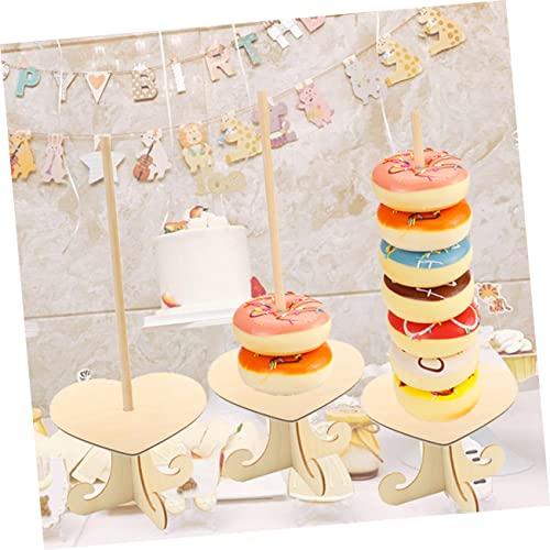 LIFKOME 8 pcs Wooden Donut Stand donut treat stand Doughnuts Stand donut display stand donut tree stand donut bar stand donuts stand for party Wooden Doughnut Holder Baby pendant household