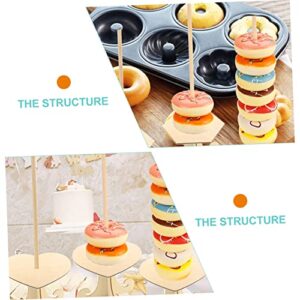 LIFKOME 8 pcs Wooden Donut Stand donut treat stand Doughnuts Stand donut display stand donut tree stand donut bar stand donuts stand for party Wooden Doughnut Holder Baby pendant household