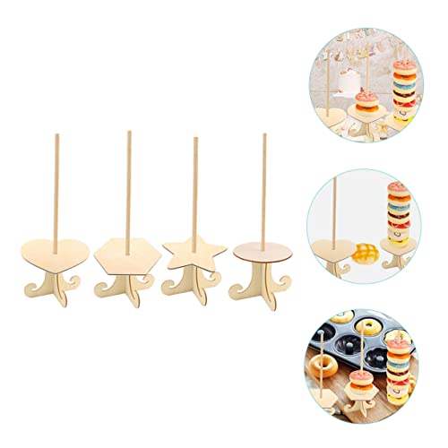 LIFKOME 8 pcs Wooden Donut Stand donut treat stand Doughnuts Stand donut display stand donut tree stand donut bar stand donuts stand for party Wooden Doughnut Holder Baby pendant household