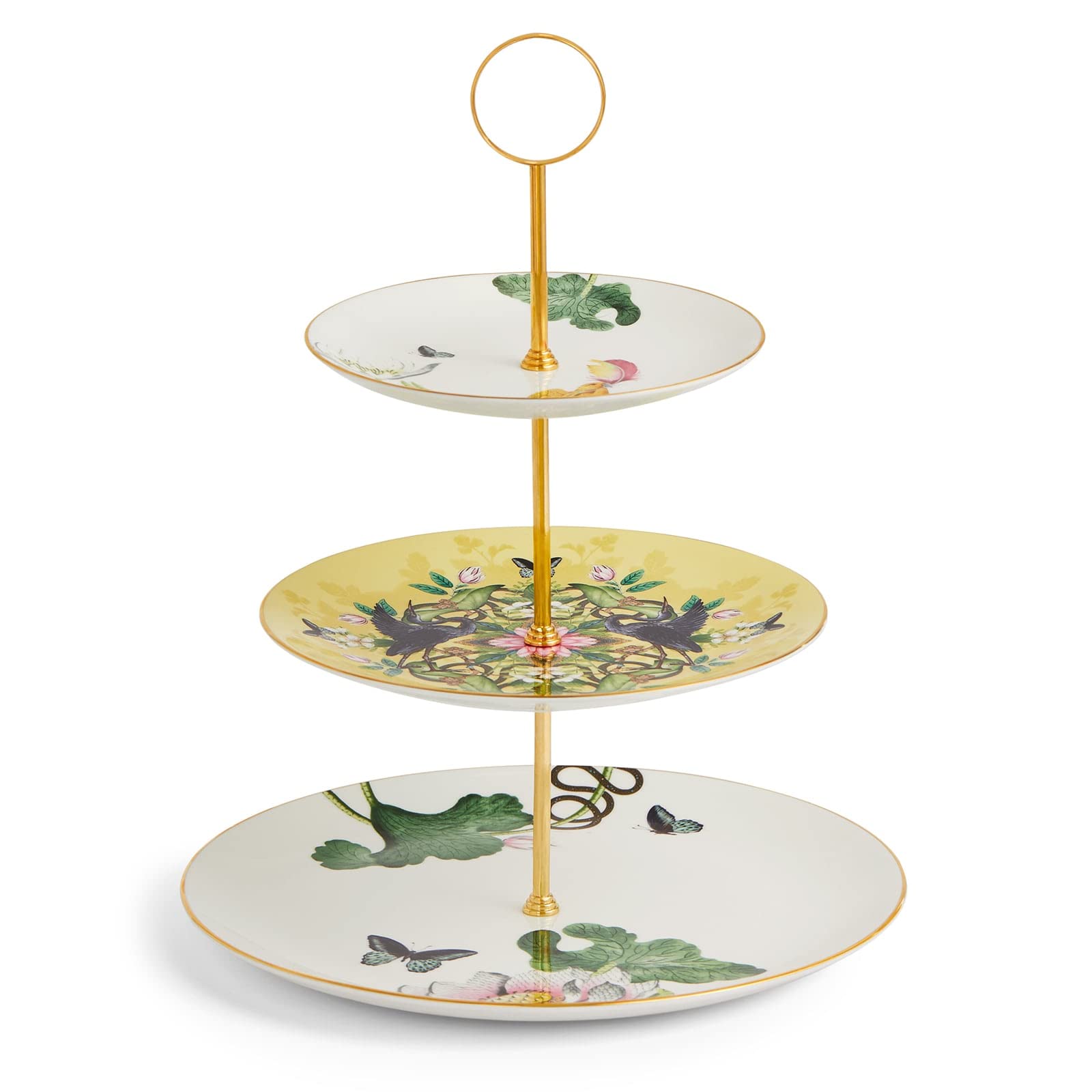 Wedgwood Wonderlust Waterlily Three-Tier Cake Stand, 13.25", Multi