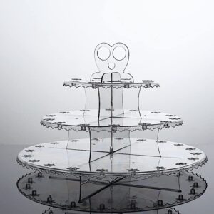 BalsaCircle 12 in Clear 3-Tier Round Plastic Cake Pop Holder Cupcake Dessert Display Stand Wedding Party Event Reception Decorations