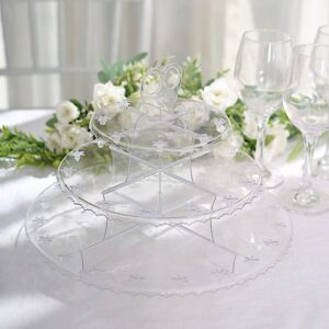 BalsaCircle 12 in Clear 3-Tier Round Plastic Cake Pop Holder Cupcake Dessert Display Stand Wedding Party Event Reception Decorations