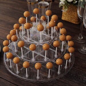 BalsaCircle 12 in Clear 3-Tier Round Plastic Cake Pop Holder Cupcake Dessert Display Stand Wedding Party Event Reception Decorations