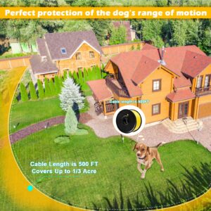 Boundary Wire 22 Gauge 500 Feet Electric Dog Fence Wire, Underground Dog Fence Wire, Extra or Replacement Wire to Extend Your Fence Boundary and All Other Underground Dog Fences Compatible (YELLOW)