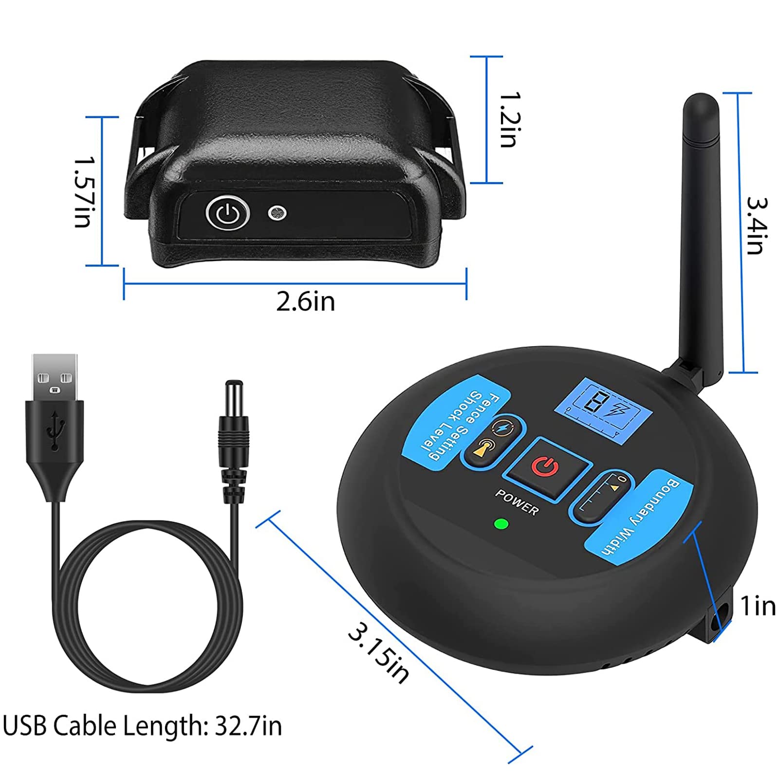 Wireless Fence for Dogs - Rechargeable and Waterproof Shock Collar - Electric Pet Fence for Stubborn Dogs - Safe Effective No Randomly Over Correction - Boundary Fence System for All Dogs,for3dogs