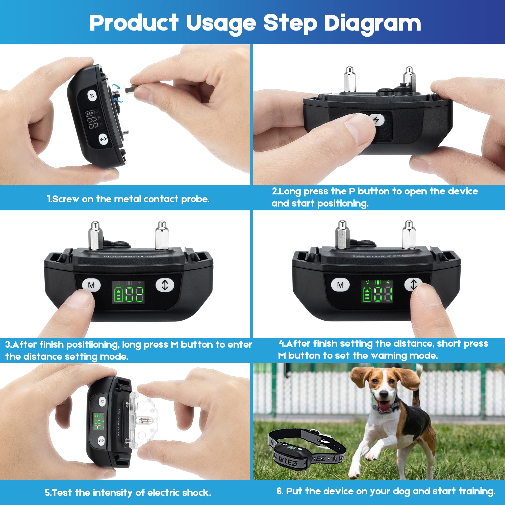 GPS Wireless Dog Fence, Electric Dog Collar Fence, Range 65-3281ft, Adjustable Warning Strength, Rechargeable, Pet Containment System, Harmless and Suitable for All Dogs(2023 New Model for 2 Dogs !)