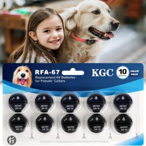 kgc 10pack rfa-67 6v replacement dog collar batteries for pif-300 pif-275-19 pul-275 pif00-15002 pbc-102 zig00-16969, compatible with petsafe rfa-67 battery