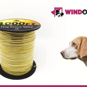 Dog Fence wire for electric Dog fence system, 1000 ft, covers 1 acre area, easy to install, compatible with reputable underground fence brands, durable, 20 gauge wire .025 Polyethylene coated