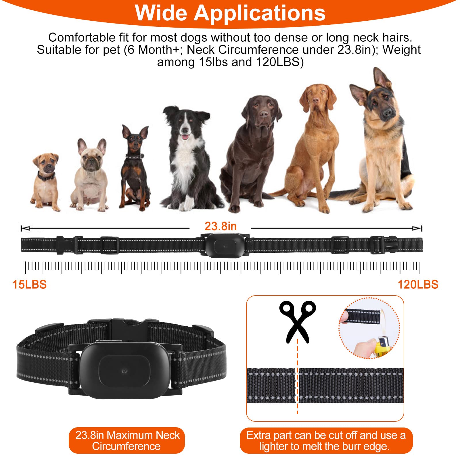 Moclever Wireless Dog Fence System Electric Dog Fence Training Collar with Remote 2 in 1, Dog Boundary Containment System Range 990ft, IPX6 Waterproof & Rechargeable,for Small Medium Large Dogs
