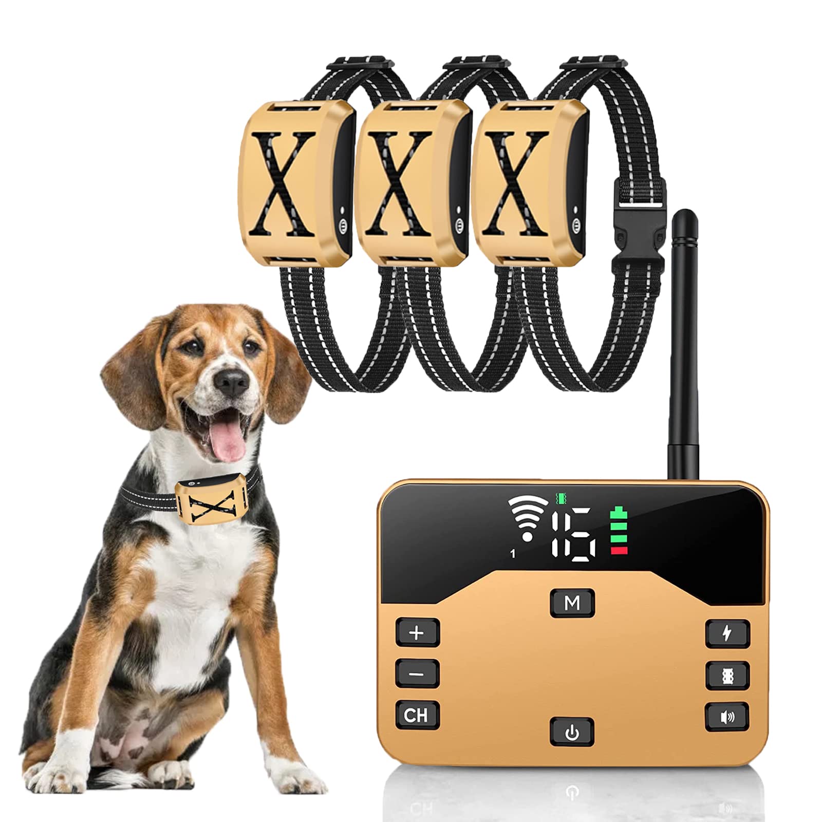 2 in 1 Wireless Dog Fence, Pet Safe Electric Boundary Containment System, Remote Dog Boundary Container System, Adjustable Signal Range, Rechargeable Waterproof Training Collar Receiver for 1 2 3 Dogs