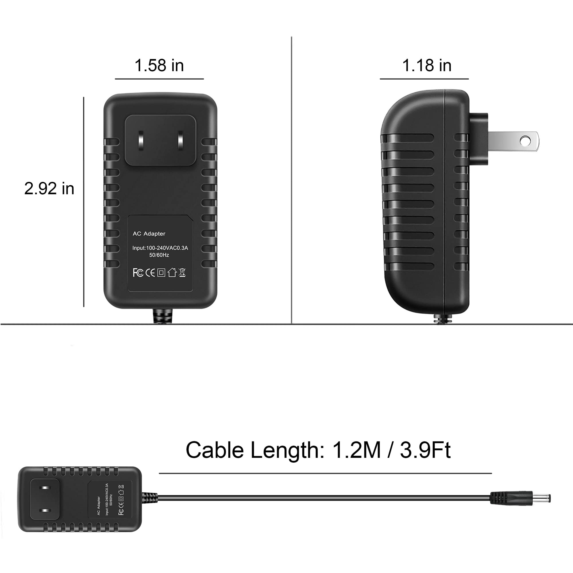 J-ZMQER 12V 2A DC Adapter Power Wall Charger Cord Compatible with Petsafe Wireless Fence PIF-300 PSU