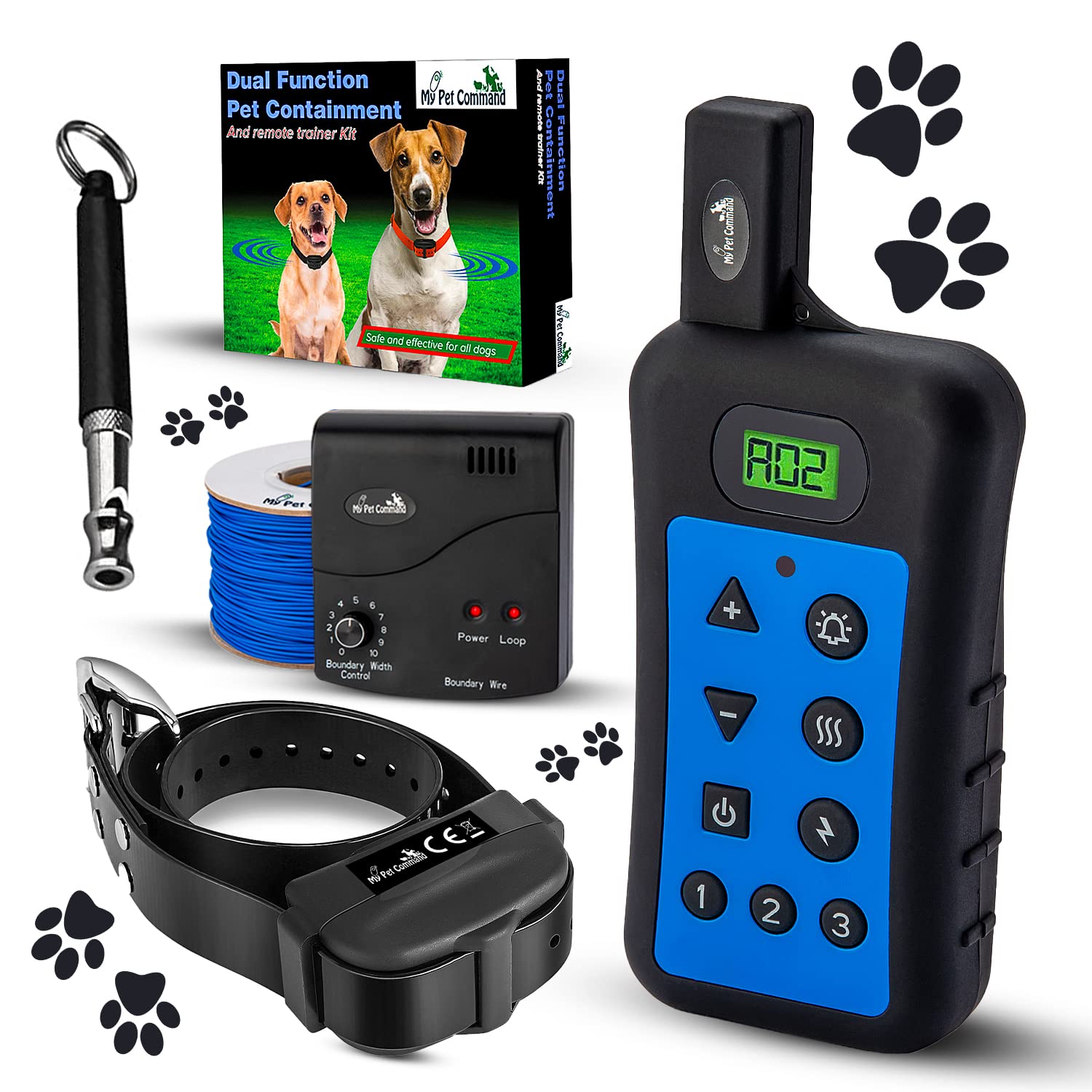 My Pet Command Underground Wireless Dog shock collar Fence System, Dual Function With Remote Dog Training Collar System Safe Pet Containment Waterproof Extra Thick Durable Polyolefin 13 AWG Wire Fence