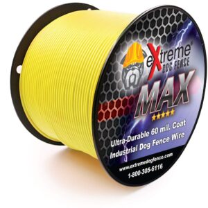 Yellow Maximum Performance Dog Fence Wire - 1000 Ft. 14 Gauge Wire with Ultra Thick 60 Mil Polyethylene Protective Jacket - Designed for Max Life Reliability and Low Signal Loss - Universal Compatible