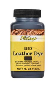 fiebing's leather dye 4oz black - alcohol based penetrating & permanent leather dye