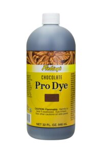 fiebing's pro dye 32oz chocolate - professional oil dye for dying leather