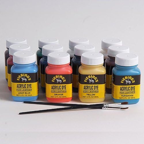Fiebing's Acrylic Leather Dye Pack - 2 Ounces, Set of 12