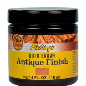 Fiebing's Antique Finish (4 oz) - Two-Toned Effect Emphasizes Leathercraft Embossing - Antiquing & Restoration Paste for Contrasted Accent Finish on Leather Boot, Shoe, Purse, Belt (Dark Brown)