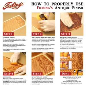 Fiebing's Antique Finish (4 oz) - Two-Toned Effect Emphasizes Leathercraft Embossing - Antiquing & Restoration Paste for Contrasted Accent Finish on Leather Boot, Shoe, Purse, Belt (Dark Brown)