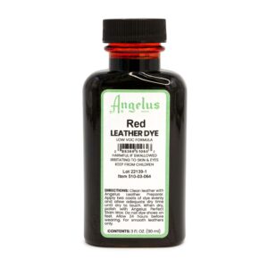 Angelus Leather Dye - Flexible Leather Dye for Shoes, Boots, Bags, Crafts, Furniture, & More 3oz (Red)