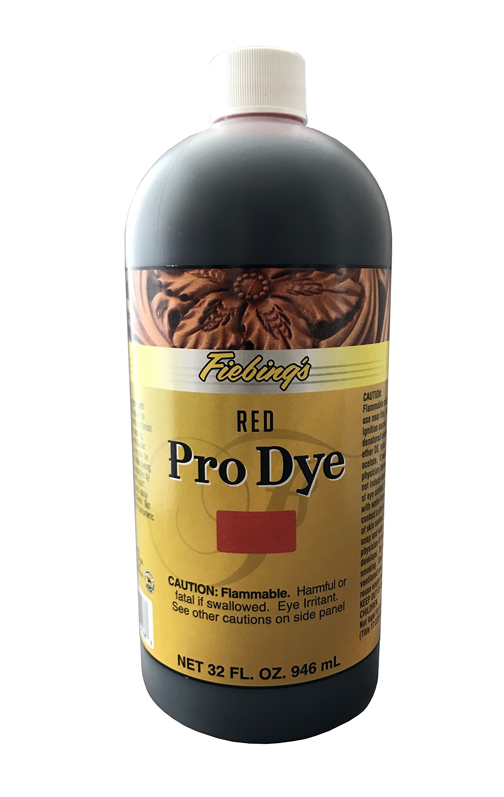 Fiebing's Pro Dye - Red 32oz - Professional Oil Dye for Dying Leather