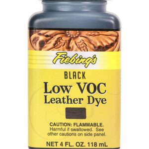 FIEBING'S Low VOC Leather Dye - Black - 4OZ - Penetrating Solvent Based Leather dye