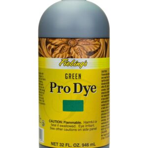 Fiebing's Pro Dye Green 32 Oz - Permanent Penetrating Professional Oil Dye for Dyeing Leather