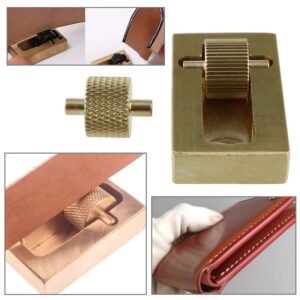 Leather Painting Box LUORNG 40x25x10mm Brass Leather Edge Roller Oil Painting Box with 2 Brass Rollers for Leather Craft DIY, Leather Working, Leather Top Edge Dye Oil Roller Box Applicator