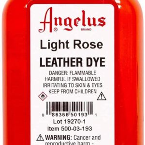 Angelus Leather Dye- Flexible Leather Dye for Shoes, Boots, Bags, Crafts, Furniture, & More-Light Rose- 3oz