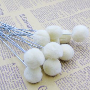 50 Packs Wool Daubers Glue Daubers Ball Brush Leather Dye Tool Leather Dye Dauber Dyeing Applicator with Metal Handle for DIY Crafts Projects