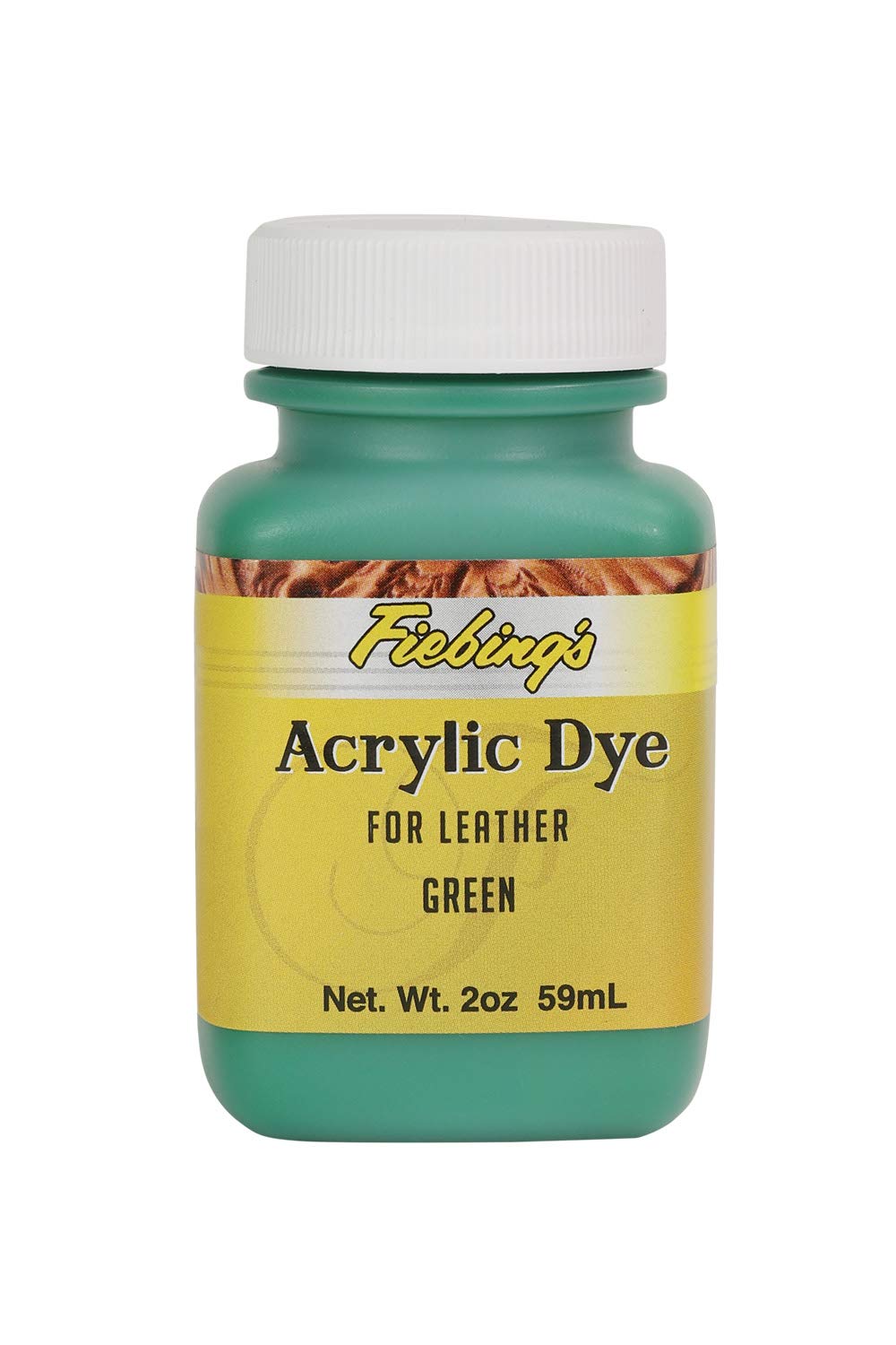 Fiebing's Acrylic Dye - Green - 2oz - for Painting Leather Shoes, Bags, Designs, Scratches, Upholstery, etc
