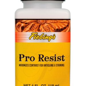 Fiebing's Pro Resist (4 oz) - Maximize Contrast for Antiquing, Staining, Dyeing Leather - Top Finish Resists Moisture, Sun & Dirt - Seal & Protect All Leathercraft, Car, Couch, Furniture, Purses, Boot