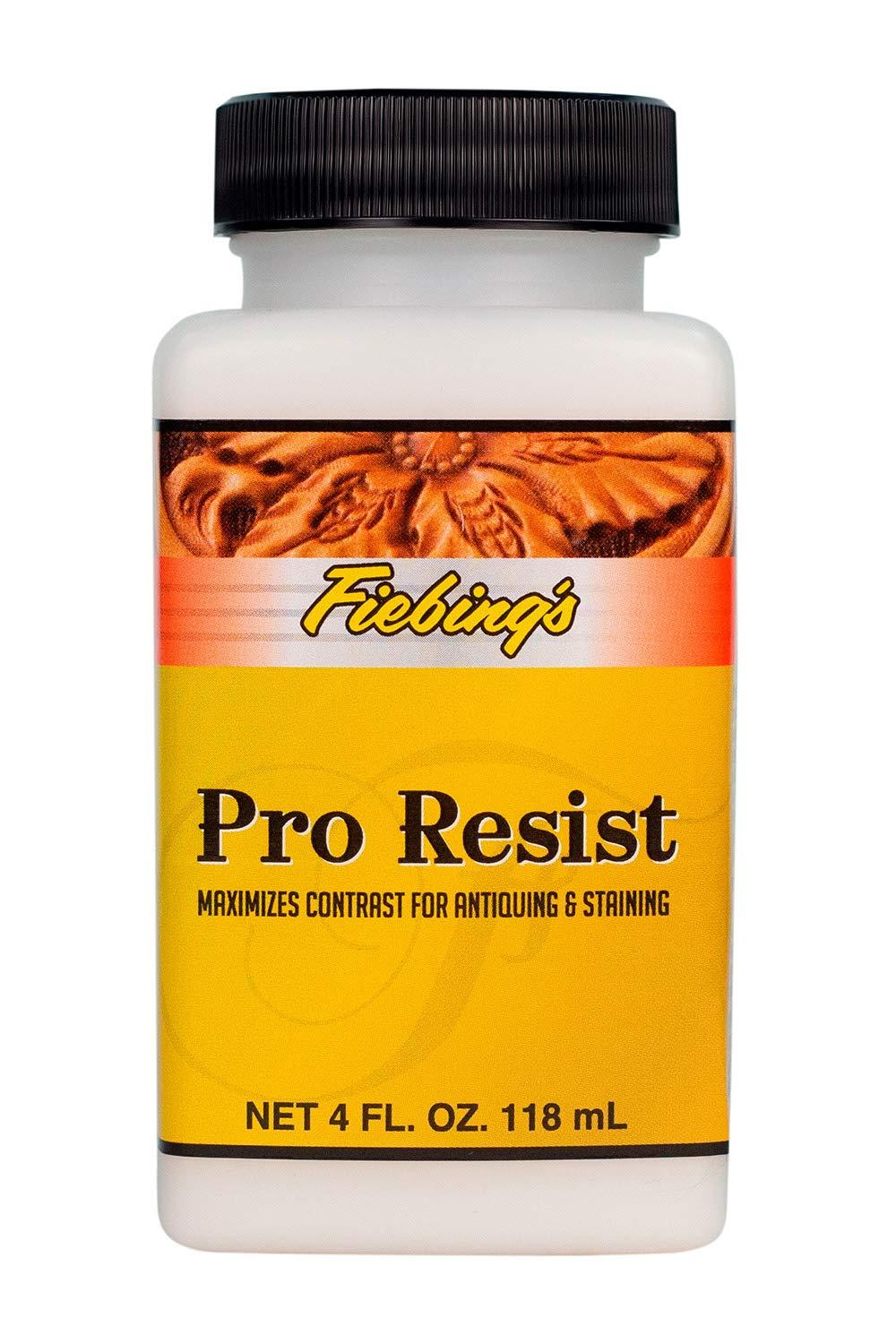 Fiebing's Pro Resist (4 oz) - Maximize Contrast for Antiquing, Staining, Dyeing Leather - Top Finish Resists Moisture, Sun & Dirt - Seal & Protect All Leathercraft, Car, Couch, Furniture, Purses, Boot