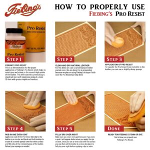 Fiebing's Pro Resist (4 oz) - Maximize Contrast for Antiquing, Staining, Dyeing Leather - Top Finish Resists Moisture, Sun & Dirt - Seal & Protect All Leathercraft, Car, Couch, Furniture, Purses, Boot