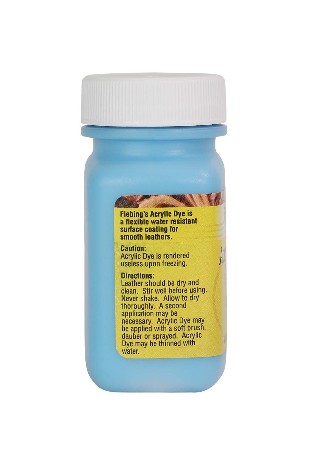 Fiebing's Acrylic Dye - Light Blue - 2oz - for Painting Leather Shoes, Bags, Designs, Scratches, Upholstery, etc