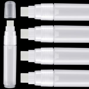 4 pack white paint pens empty acrylic permanent marker clear white marker pen fine point empty refillable markers empty markers for rock painting wood ceramic metallic graffiti paper drawing (15 mm)