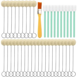 100 PCS Wool Daubers, Leather Dye Brush, Leather Dauber with 10 PCS Cleaning Swab Sticks for Leather Dying, Leather Making DIY Crafts Projects