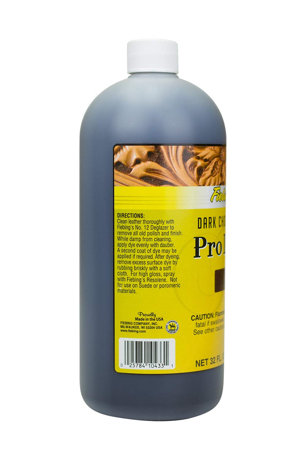 Fiebing's - Pro Dye 32 Oz Dark Chocolate - Professional Oil Dye for Dyeing Leather