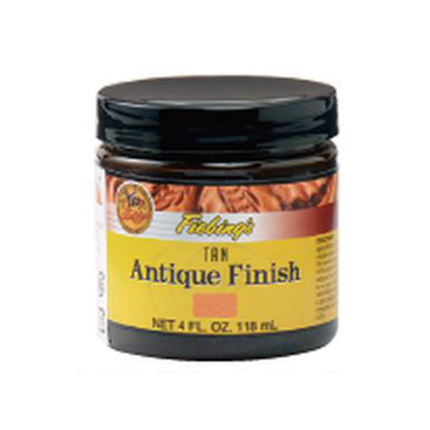 Fiebing's Antique Finish (4 oz) - Two-Toned Effect Emphasizes Leathercraft Embossing - Antiquing & Restoration Paste for Contrasted Accent Finish on Leather Boot, Shoe, Purse, Belt (Light Brown)