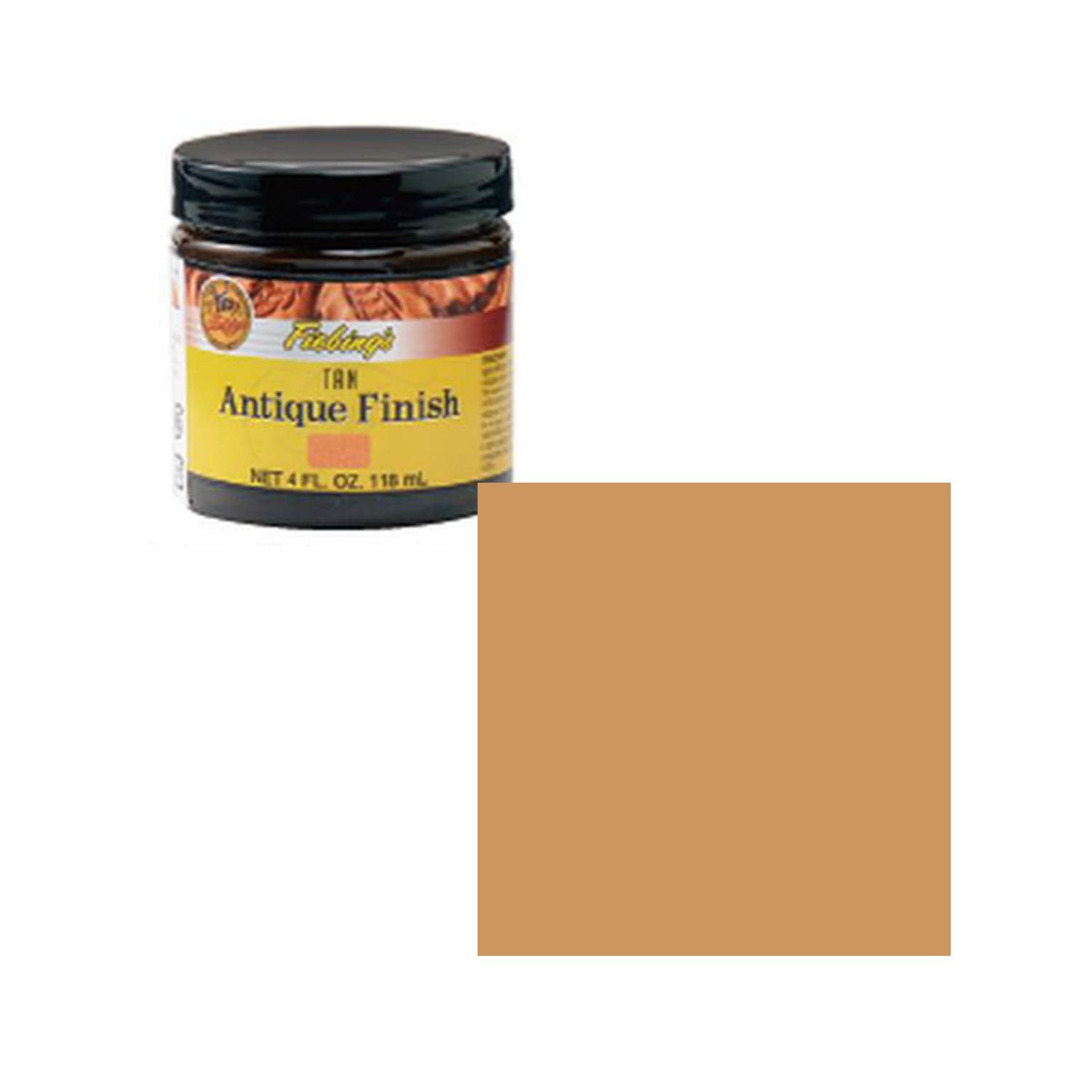 Fiebing's Antique Finish (4 oz) - Two-Toned Effect Emphasizes Leathercraft Embossing - Antiquing & Restoration Paste for Contrasted Accent Finish on Leather Boot, Shoe, Purse, Belt (Light Brown)