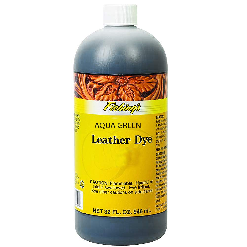 Fiebing's FILDYE47P032Z Leather Dye - Aqua Green, 32 oz