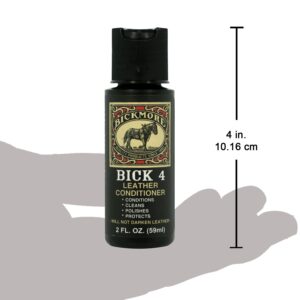 Bick 4 Leather Conditioner and Leather Cleaner 2 oz - Will Not Darken Leather - Safe For All Colors of Leather Apparel, Furniture, Jackets, Shoes, Auto Interiors, Bags & All Other Leather Accessories