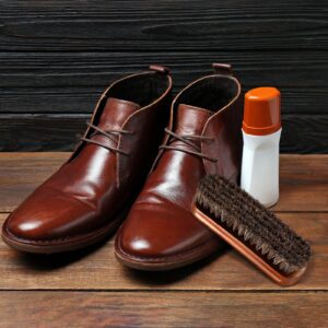 Jovitec 3 Pieces Horsehair Shoes Polish Brushes Kit Leather Shoes Boots Care Clean Polish Daubers Applicators