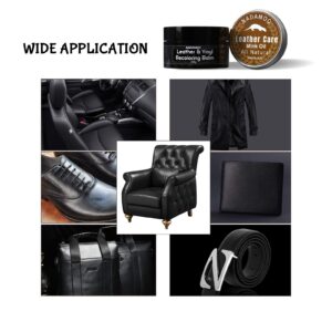 NADAMOO Black Leather Recoloring Balm with Mink Oil Leather Conditioner, Leather Repair Kits for Couches, Restoration Cream Leather Scratch Repair Leather Dye For Vinyl Furniture Car Seat, Sofa, Shoes