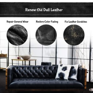 NADAMOO Black Leather Recoloring Balm with Mink Oil Leather Conditioner, Leather Repair Kits for Couches, Restoration Cream Leather Scratch Repair Leather Dye For Vinyl Furniture Car Seat, Sofa, Shoes