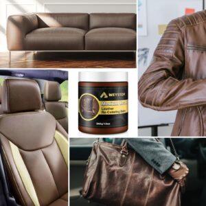 WEYSTOM Leather Recoloring Balm-Leather Repair Kit for Restore Couches, Car Seats, Clothing, Restore The Color to Scratched and Faded (Medium Brown)