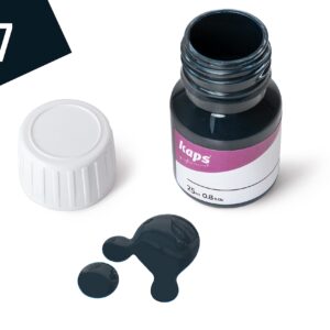 Dye Paint for Leather Shoes and Bags with Sponge and Brush, Kaps Super Color, 70 Colors (117 - Navy Blue)